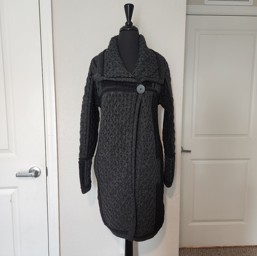 Aran Crafts Charcoal Knit Sweater Vintage - Picture 2 of 7